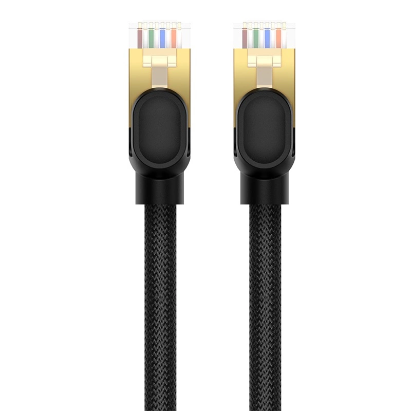 Baseus ātrais tīkla kabelis RJ-45 cat.8 40Gbps 1m apaļš - melns | Fast Network Cable Round Black