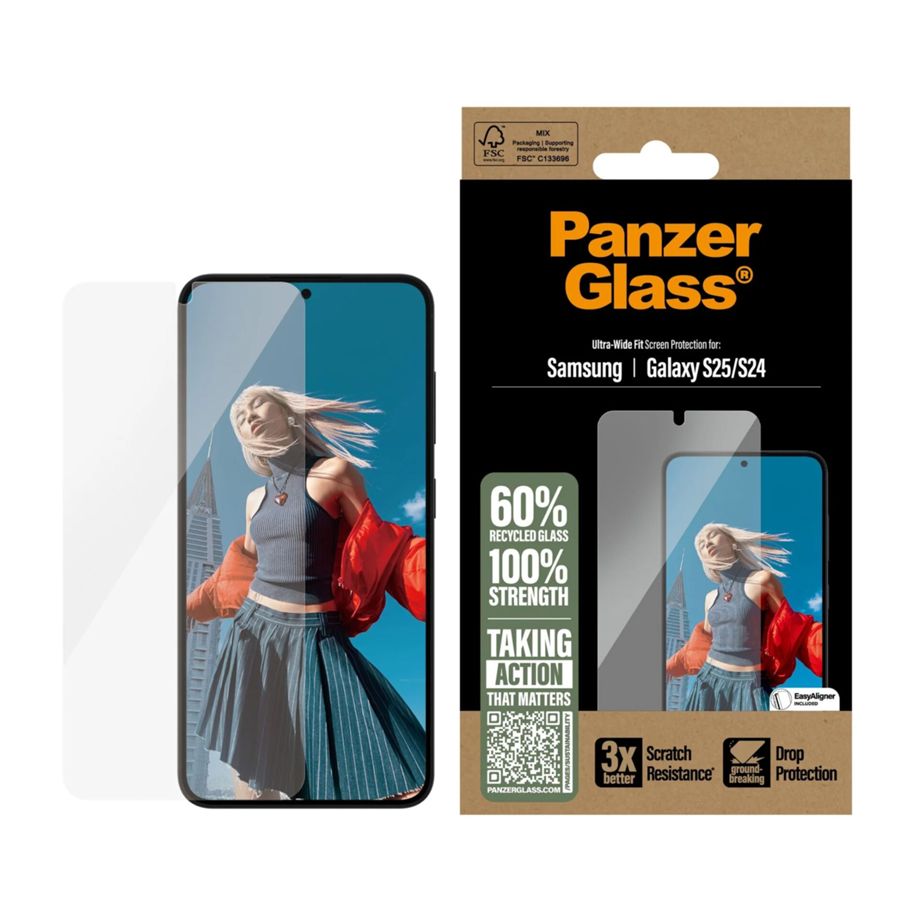 PanzerGlass Ultra-Wide Fit Tempered Glass for Samsung Galaxy S24 / S25