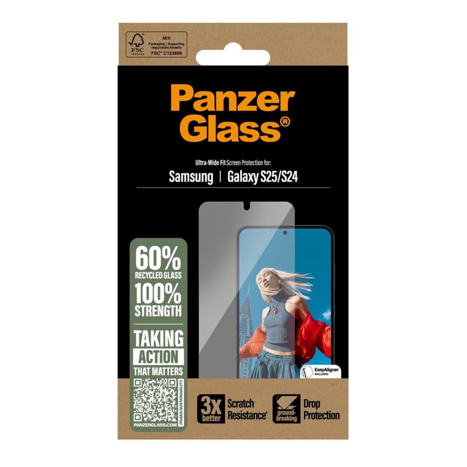 PanzerGlass Ultra-Wide Fit Tempered Glass for Samsung Galaxy S24 / S25