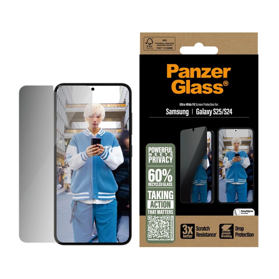 PanzerGlass Ultra-Wide Fit Privacy Screen Protector for Samsung Galaxy S25 / S24