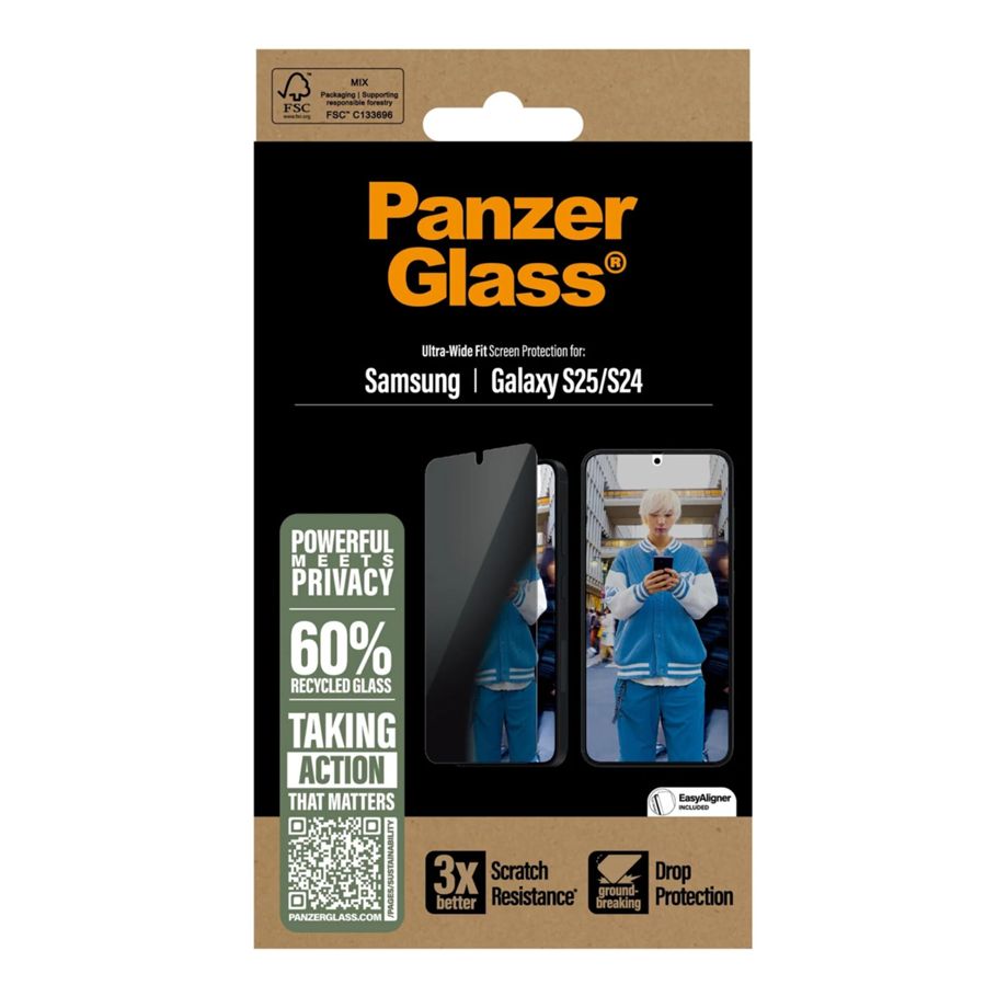 PanzerGlass Ultra-Wide Fit Privacy Screen Protector for Samsung Galaxy S25 / S24