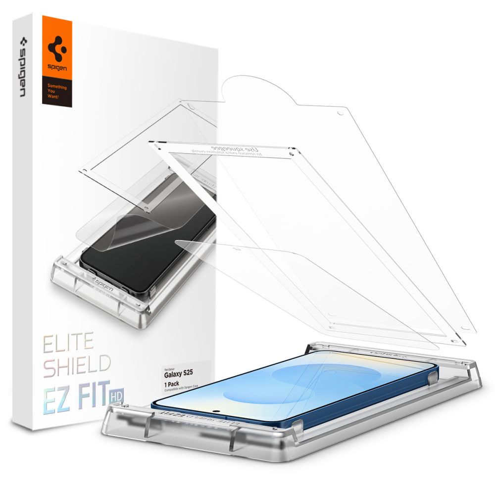 Spigen ELITE SHIELD EZ FIT Hybrid Glass Samsung Galaxy S25 - Transparent