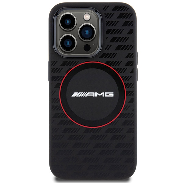 AMG Silicone Carbon Pattern MagSafe Phone Case Cover iPhone 15 Pro Max - black