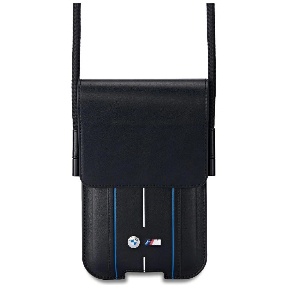 BMW Phone Pouch Blue Stripes Phone Bag - Black