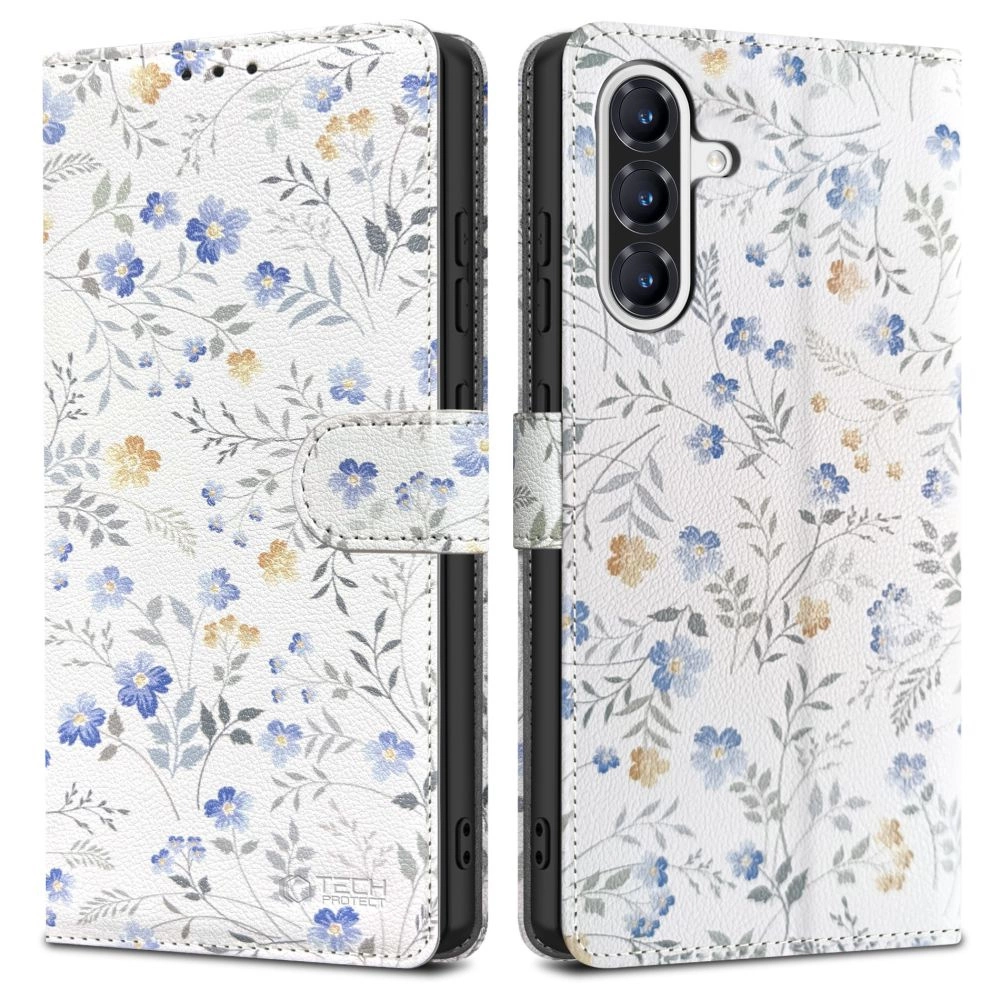 Tech-Protect Wallet Phone Case Cover Samsung Galaxy A36 5G - White Daisies