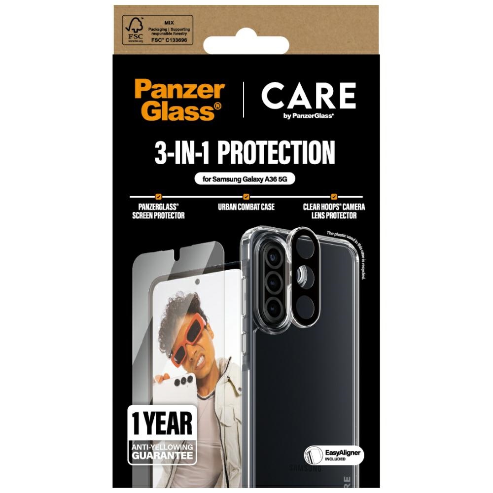 CARE by PanzerGlass Flagship 3in1 Case+Glass+Lens Samsung Galaxy A36 5G - transparent