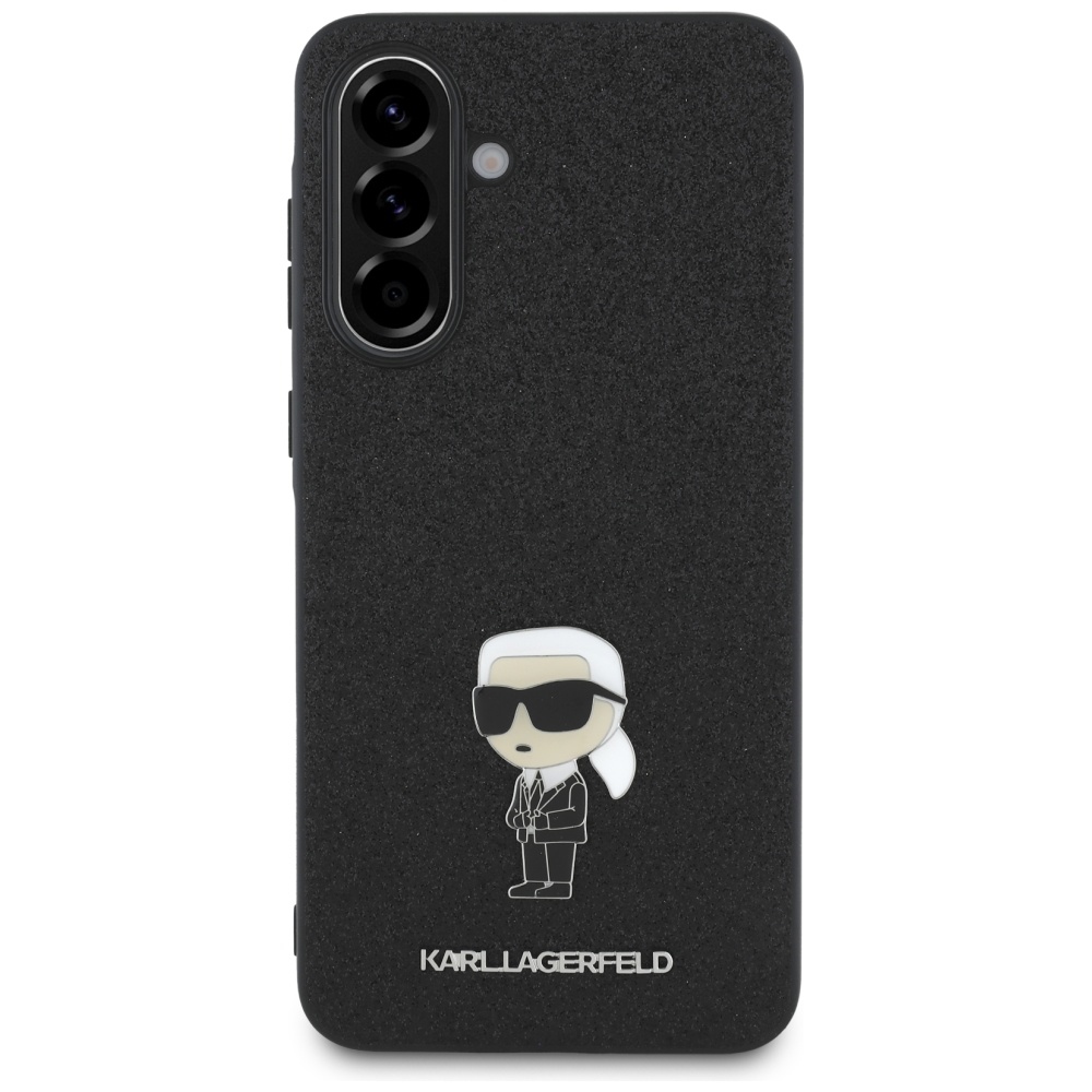 Karl Lagerfeld Samsung Galaxy A56 Case Fixed Glitter Ikonik Logo, Black
