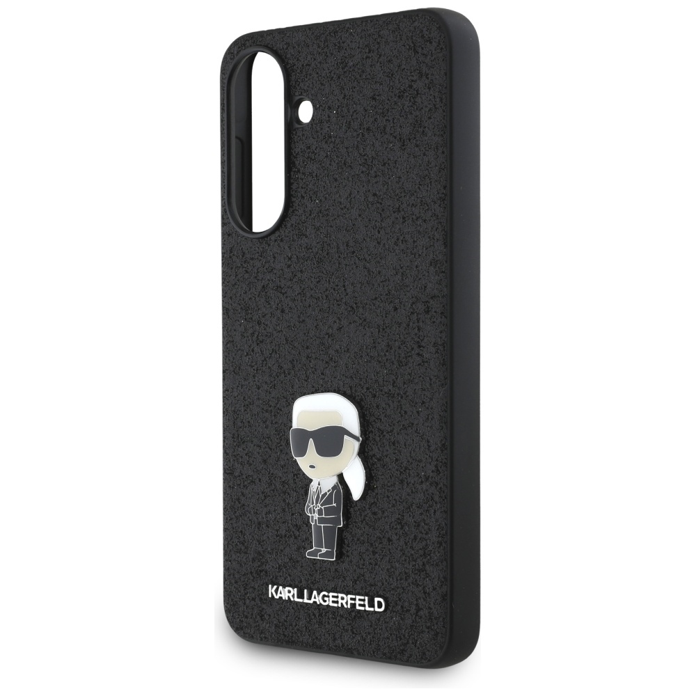 Karl Lagerfeld Samsung Galaxy A56 Case Fixed Glitter Ikonik Logo, Black
