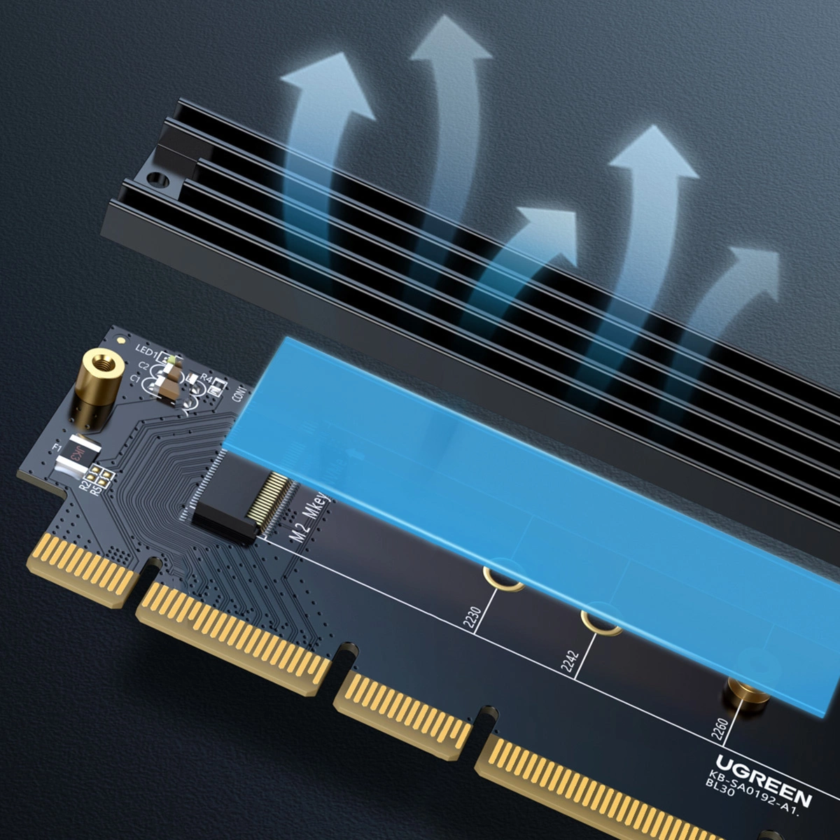 Ugreen CM465 PCIe 4.0 x4 to M.2 NVMe M-Key Expansion Card - Black