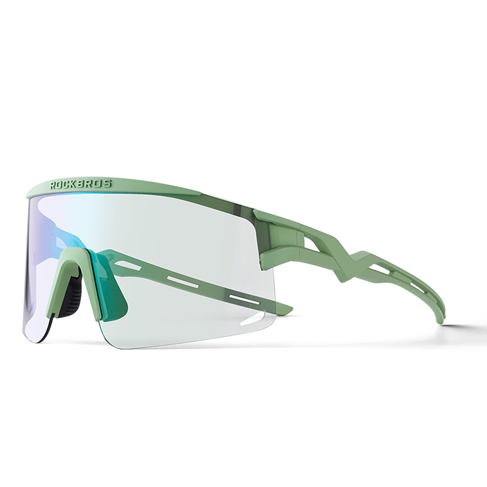 Rockbros Photochromic Cycling Glasses with UV Protection and Corrective Insert - Green