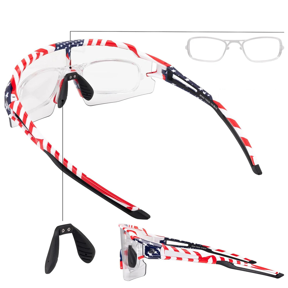 Rockbros Photochromic Cycling Glasses with UV Protection and Corrective Insert, White