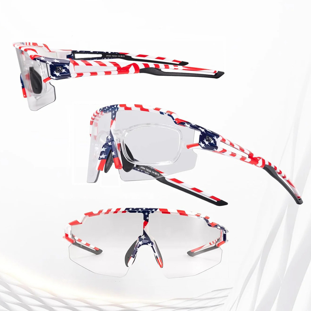 Rockbros Photochromic Cycling Glasses with UV Protection and Corrective Insert, White