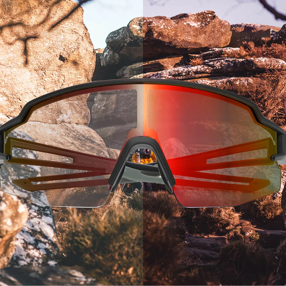 Rockbros Photochromic Cycling Glasses with UV Protection & Corrective Insert, Black