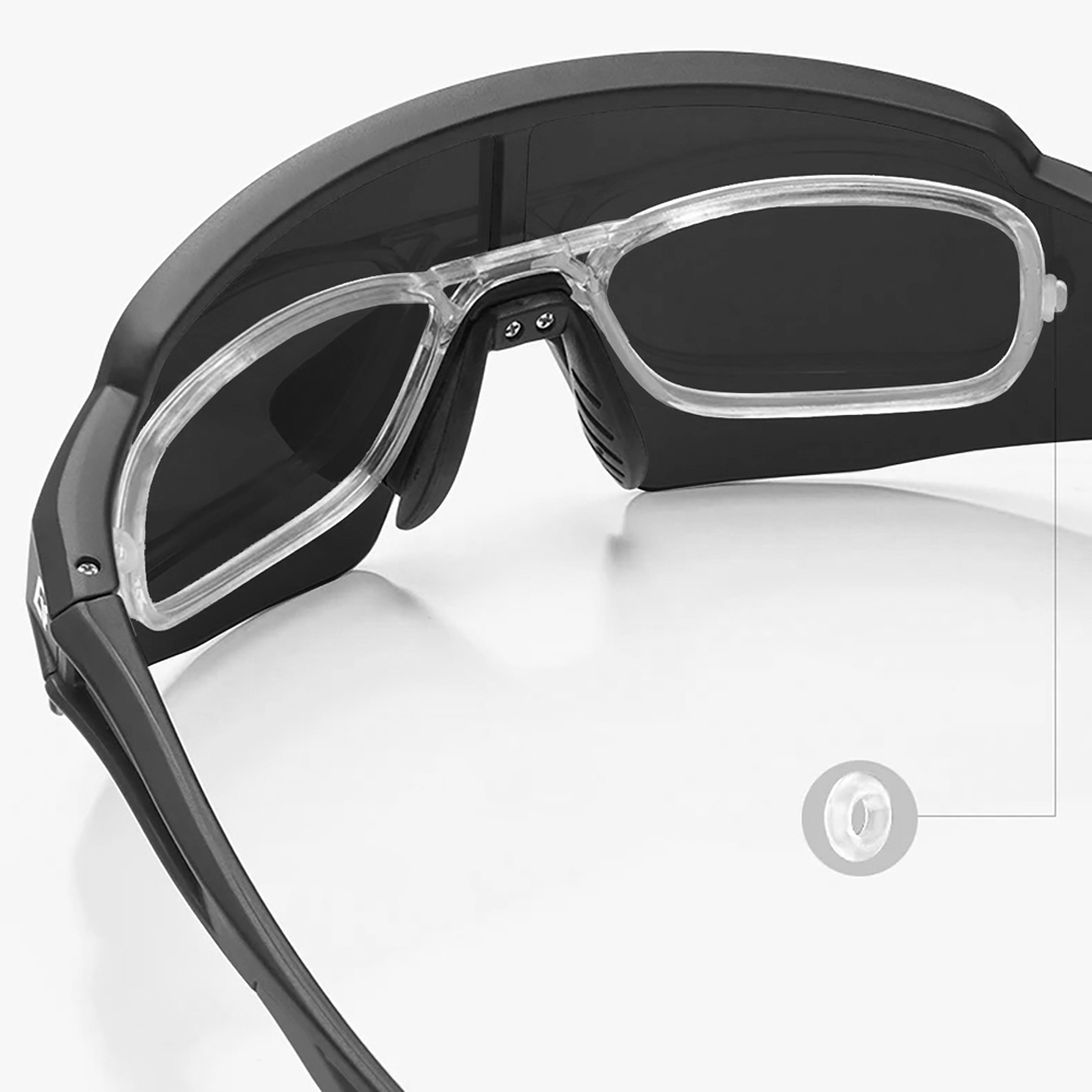 Rockbros Polarized Cycling Glasses with UV Protection and Corrective Insert, Black
