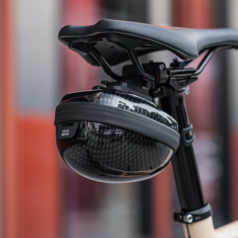 Rockbros Rigid Hard Shell Saddle Bag 0.4L, Black (Carbon Pattern)