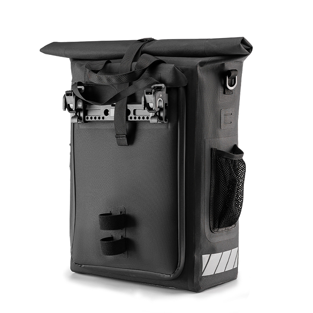 Rockbros 2-in-1 Bike Pannier Bag & Backpack 18L, Waterproof, Black