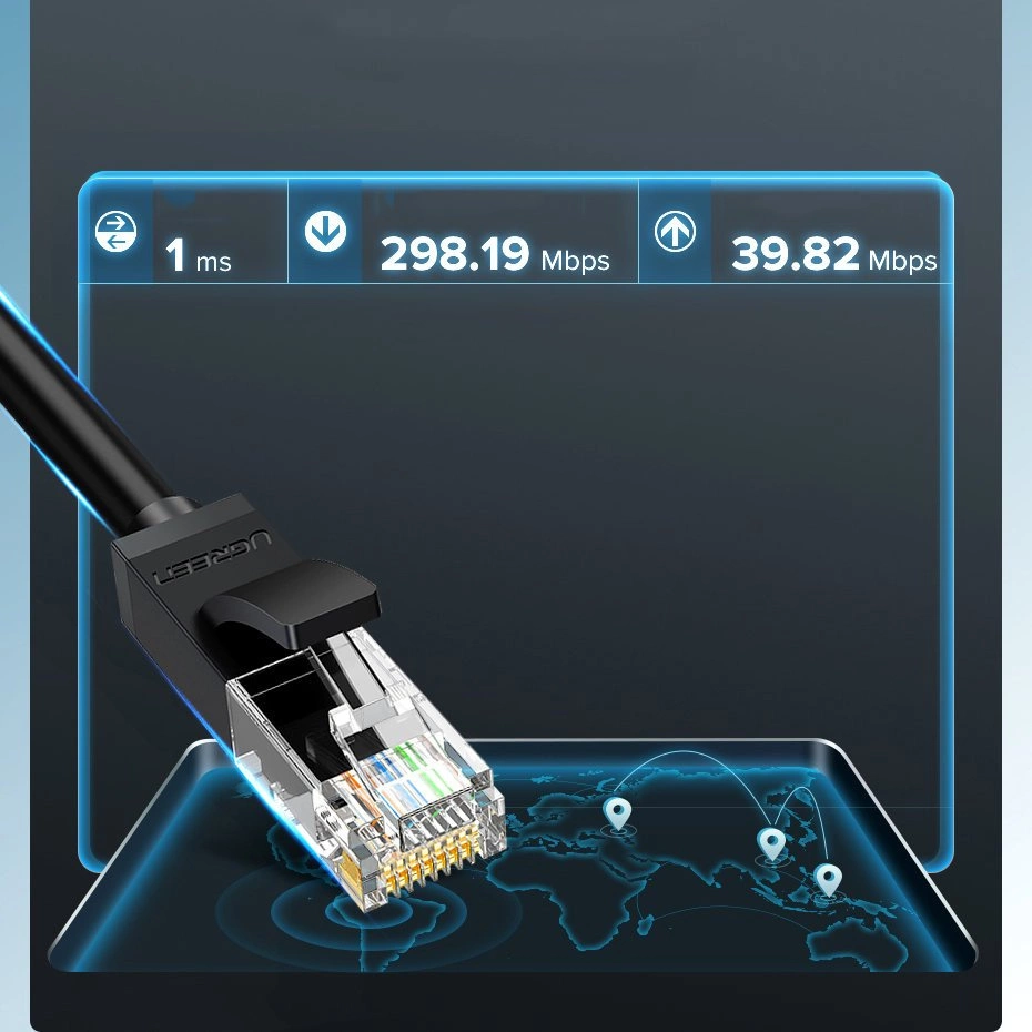 Ugreen interneta tīkla kabelis Ethernet patchcord RJ45 Cat 6 UTP 1000Mbps 1m zils (NW102 11201) | Cable Internet...