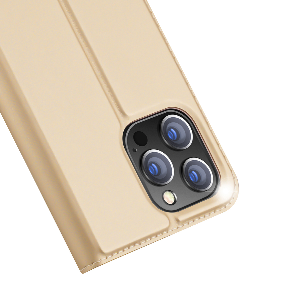 Dux Ducis iPhone 14 Pro Max atverams vāciņš maciņš grāmatiņa Skin Pro, zelta