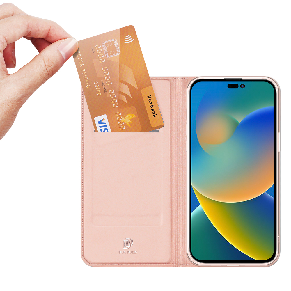 Dux Ducis iPhone 14 Pro Max Wallet Case Skin Pro, Pink