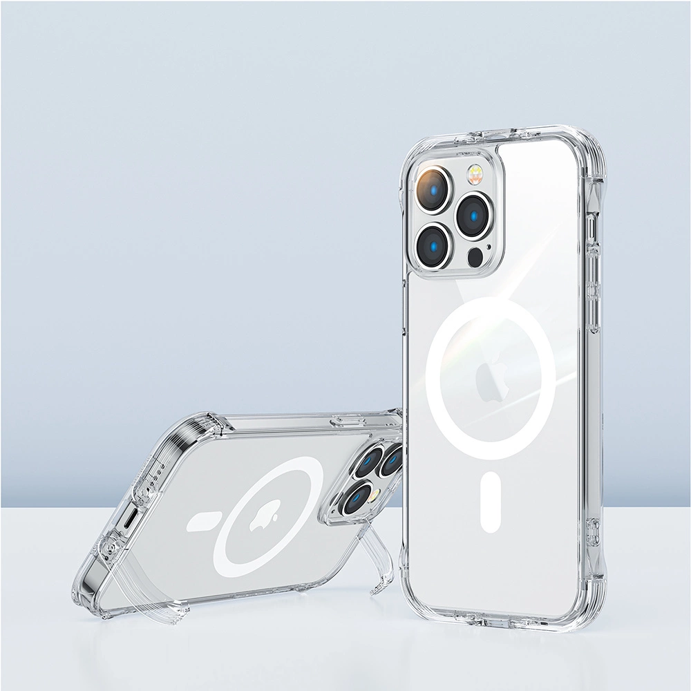 Joyroom Magnetic Defender Magnetic Phone Case Cover iPhone 14 Pro Max Armored Cover with Hooks Stand Clear (MagSafe...
