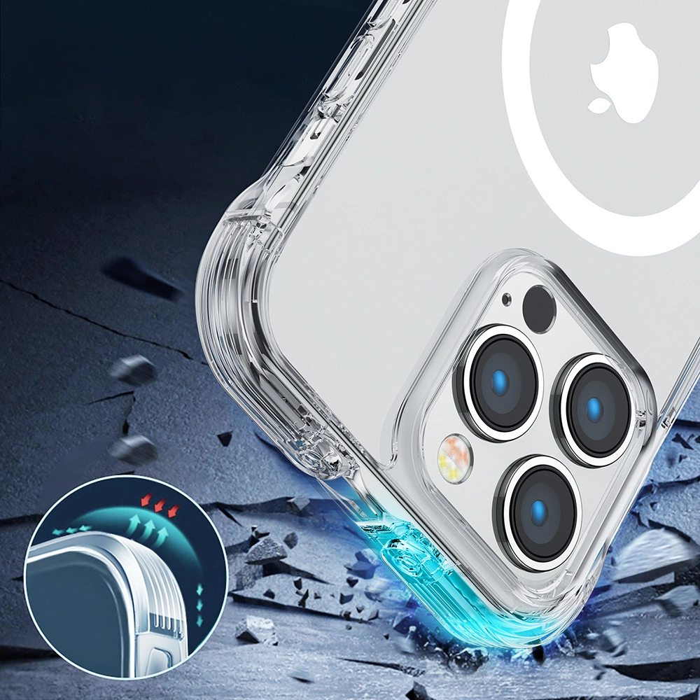 Joyroom Magnetic Defender Magnetic Phone Case Cover iPhone 14 Pro Max Armored Cover with Hooks Stand Clear (MagSafe...