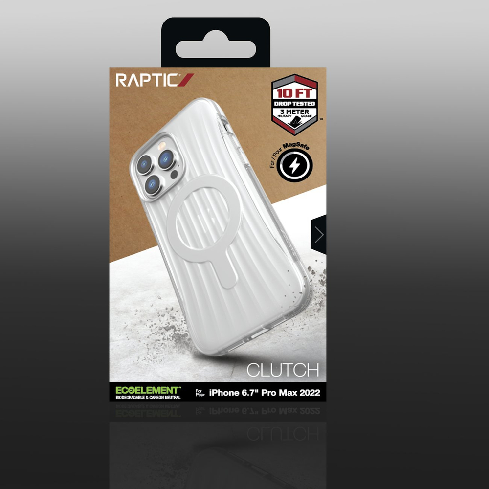 Raptic X-Doria Clutch Case for iPhone 14 Pro Max with MagSafe, Transparent
