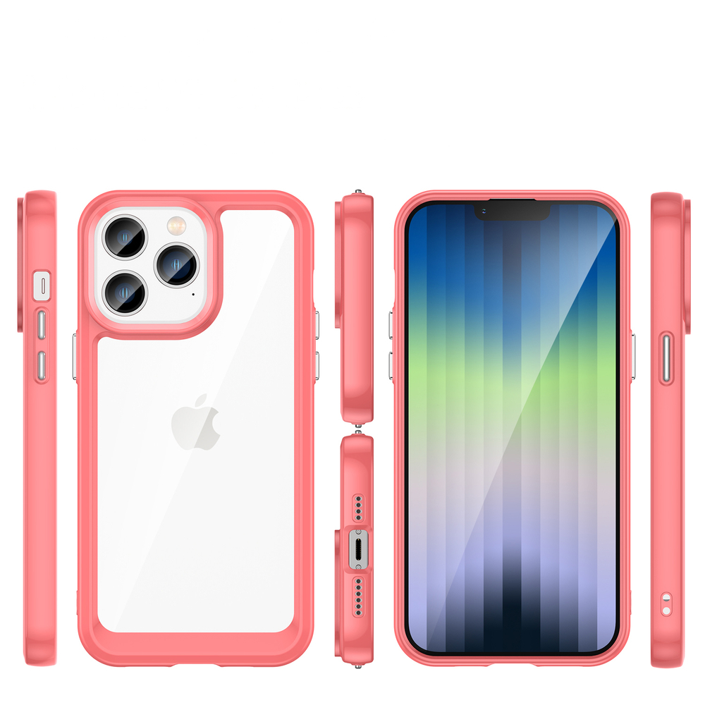 Outer Space Case for iPhone 14 Pro Max with Gel Frame, Red