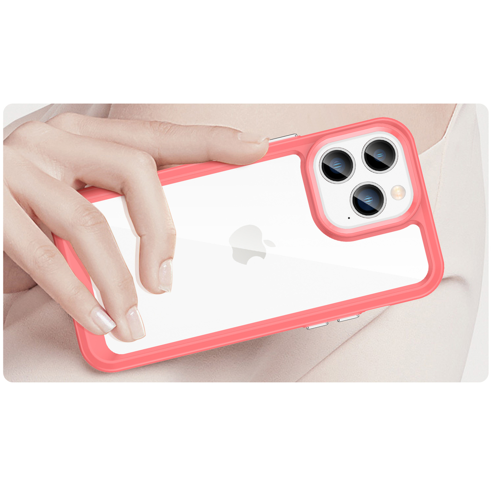 Outer Space Case for iPhone 14 Pro Max with Gel Frame, Red