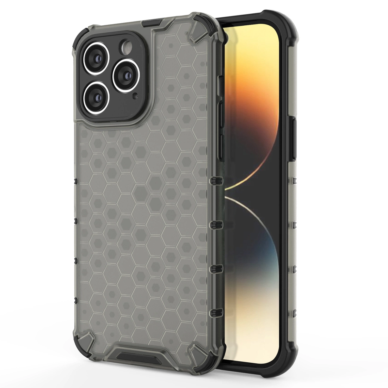 Honeycomb Phone Case Cover iPhone 14 Pro Max armored hybrid cover black