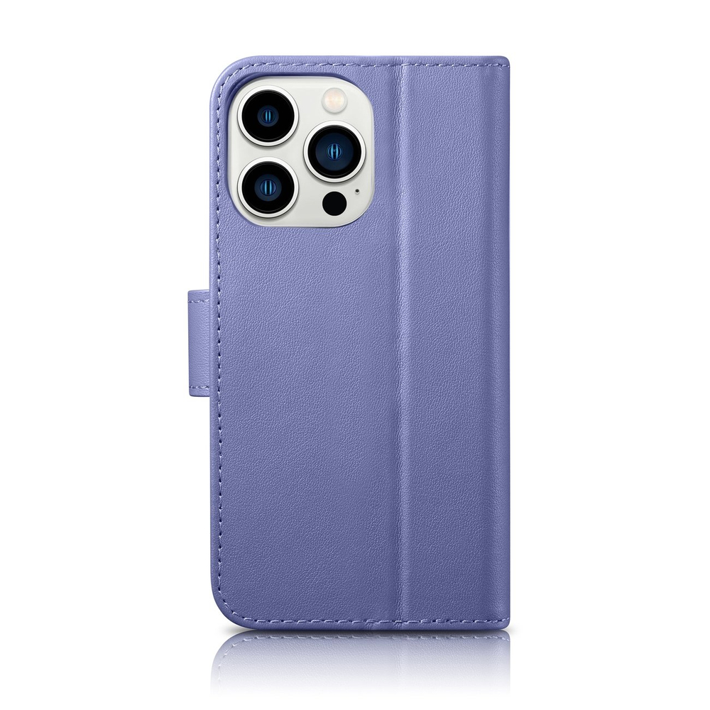 Icarer iPhone 14 Pro Max Leather Wallet Case 2in1 Anti-RFID, Light Purple