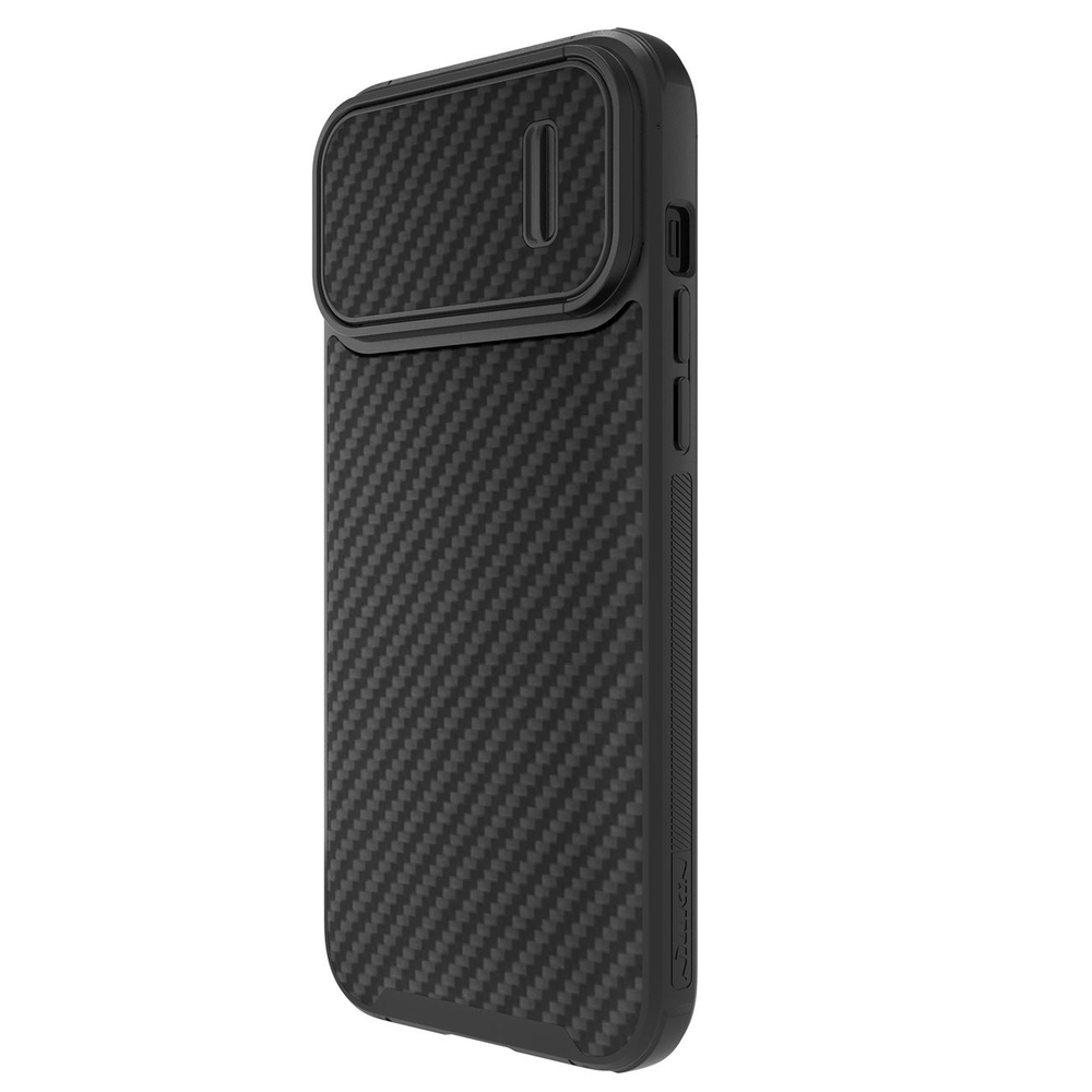 Nillkin Synthetic Fiber S Case for iPhone 14 Pro Max with Camera Cover, Black