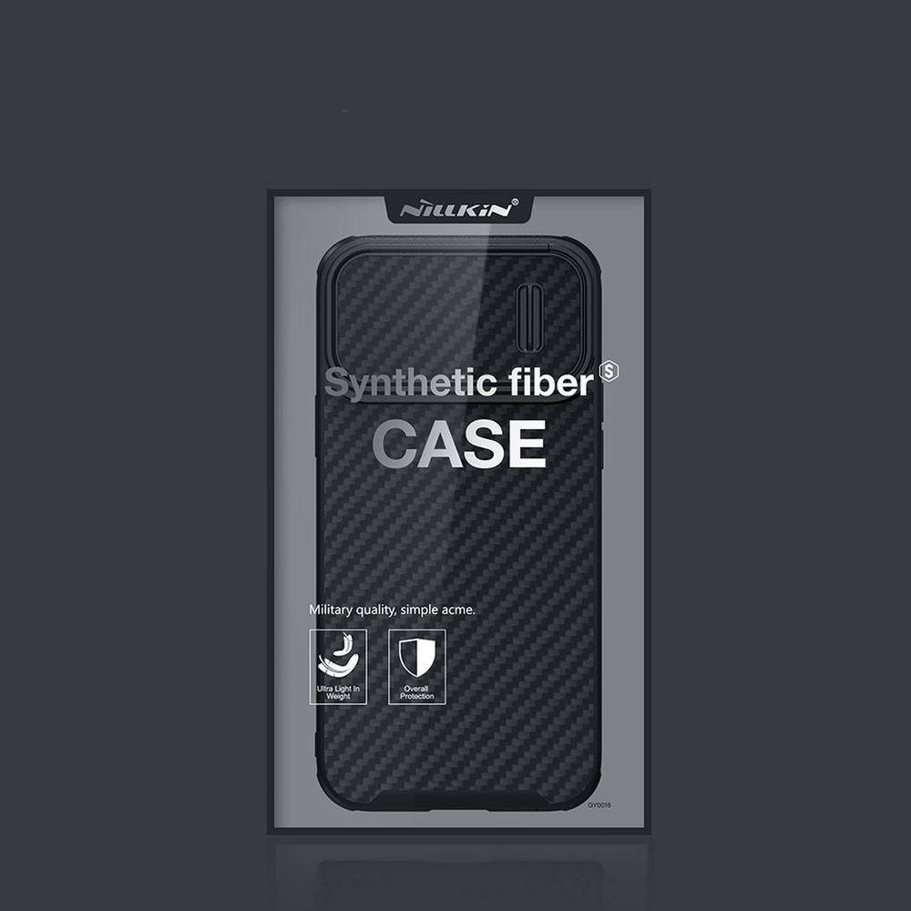 Nillkin Synthetic Fiber S Case for iPhone 14 Pro Max with Camera Cover, Black