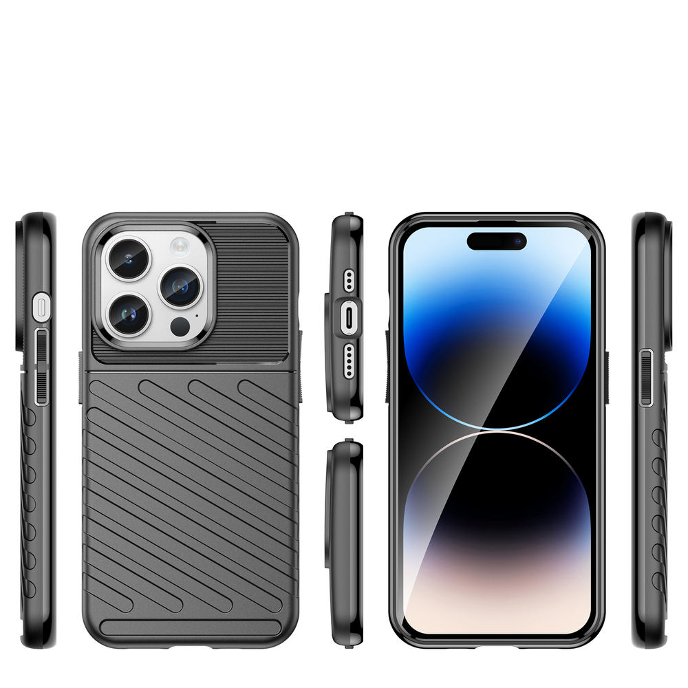 Thunder Case iPhone 14 Pro Max triecienizturīgs vāciņš, melns