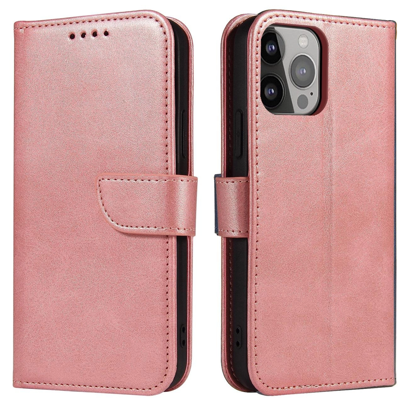 Magnet Case Phone Case Cover iPhone 14 Pro Max flip cover wallet stand pink