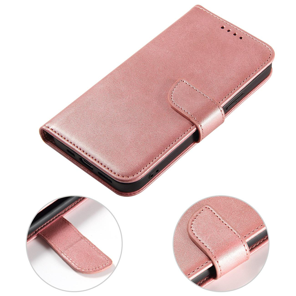 Magnet Case for iPhone 14 Pro Max Flip Wallet Case with Stand, Pink
