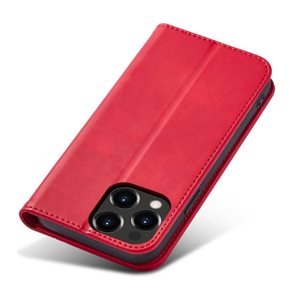 Magnet Fancy Case for iPhone 14 Pro Max Wallet Flip Cover, Red