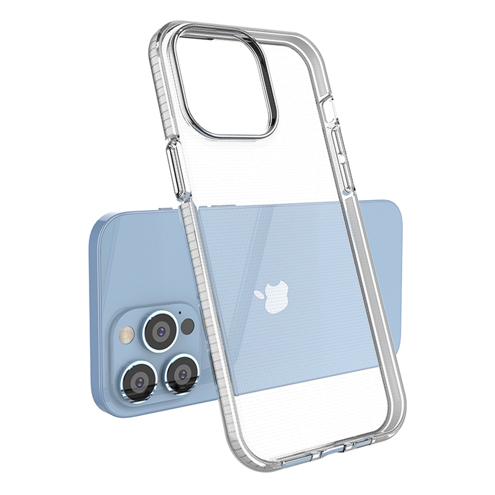 Spring Case for iPhone 14 Pro Max Silicone Cover with Frame, Black