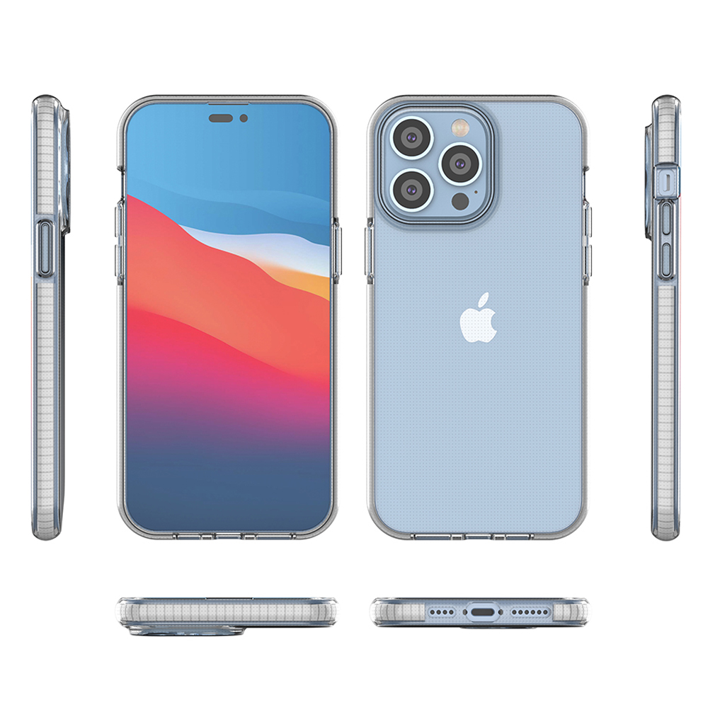 Spring Case for iPhone 14 Pro Max with Colored Frame, Light Blue