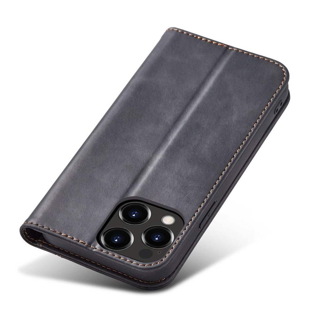 Magnet Fancy Case for iPhone 14 Pro Max Wallet Flip Cover, Black
