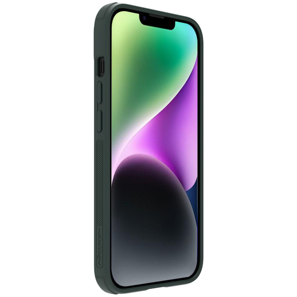 Nillkin iPhone 14 Pro Max vāciņš Textured S Case ar kameras aizsargu, tumši zaļš