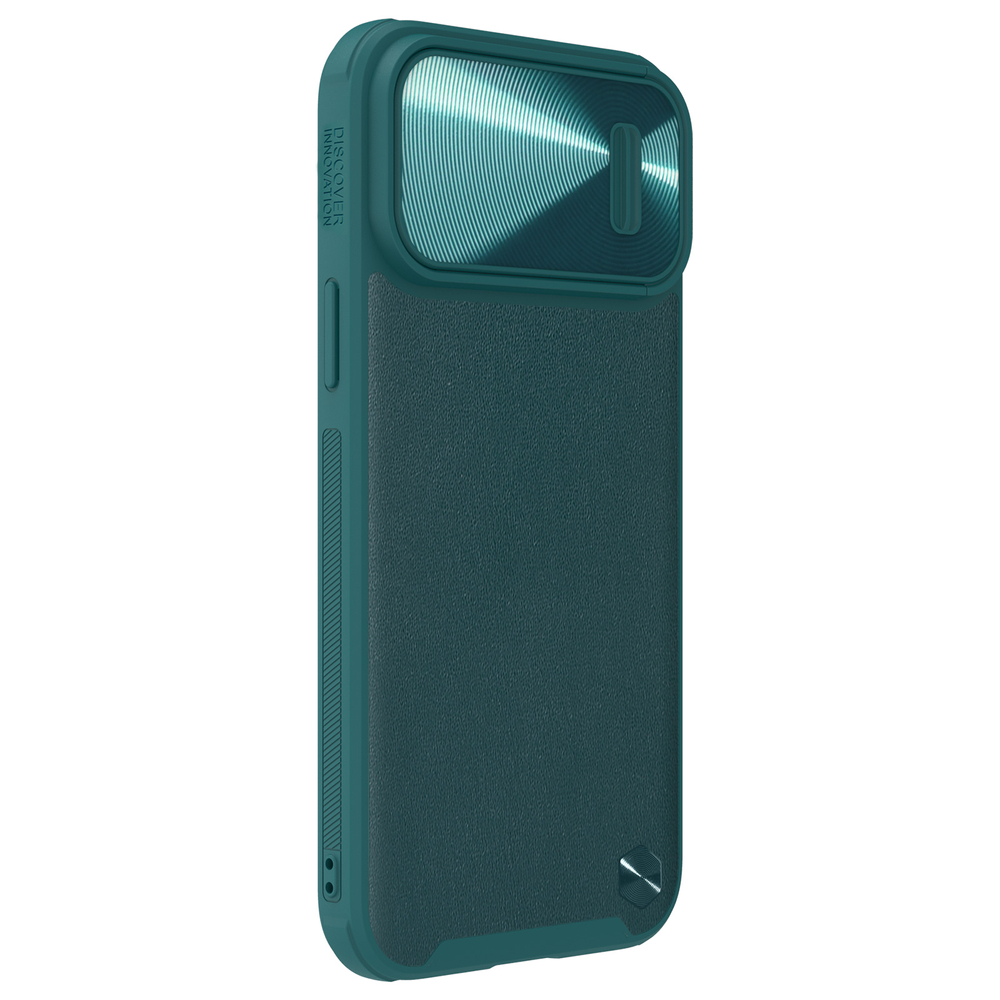 Nillkin iPhone 14 Pro Max vāciņš CamShield Leather S Case, zaļš