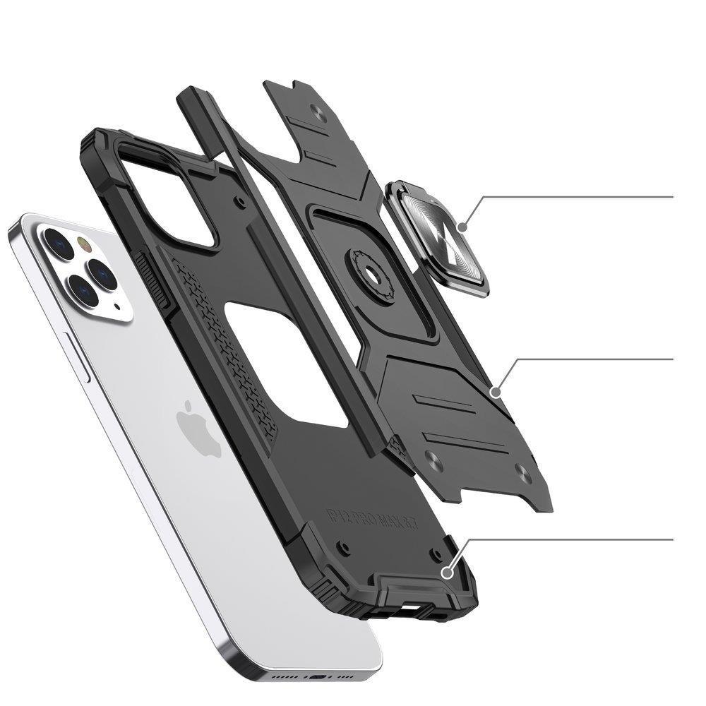 Wozinsky Ring Armor Phone Case Cover iPhone 14 Pro Max armored cover magnetic holder ring blue