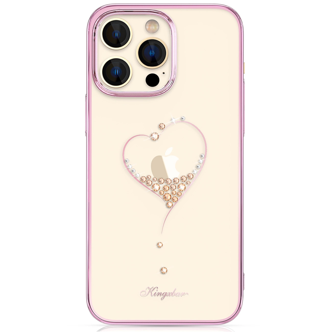 Silicone case with Swarovski Kingxbar Wish Series crystals iPhone 14 Pro Max - pink