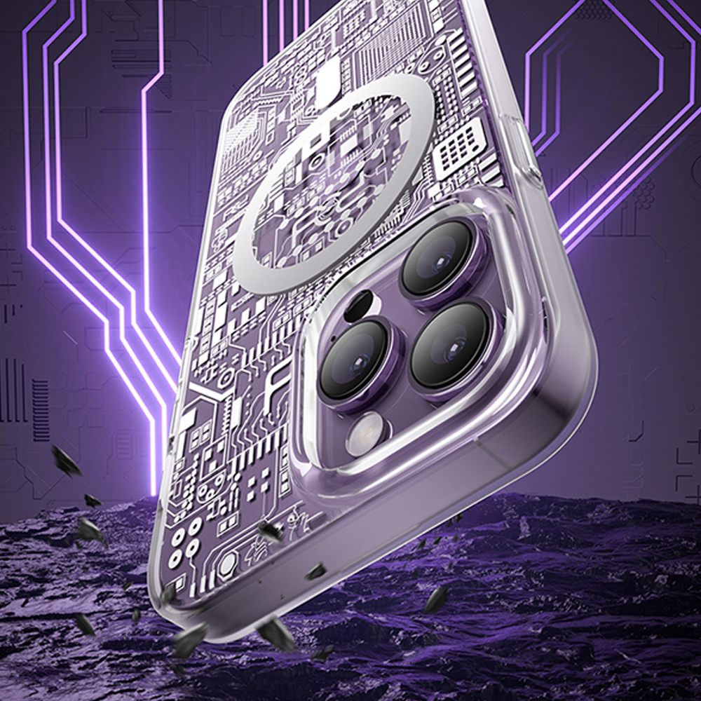 Kingxbar iPhone 14 Pro Max Case PQY Geek Series MagSafe, Silver