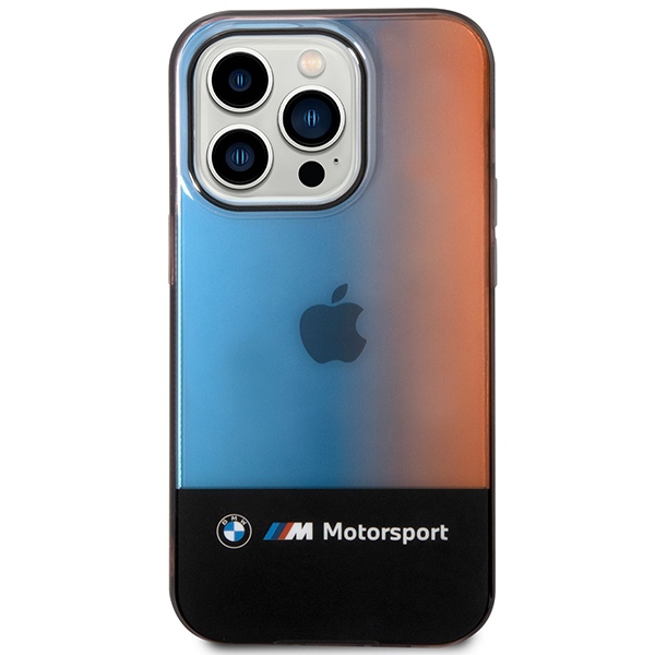 BMW iPhone 14 Pro Max Case Half Tricolor, Black