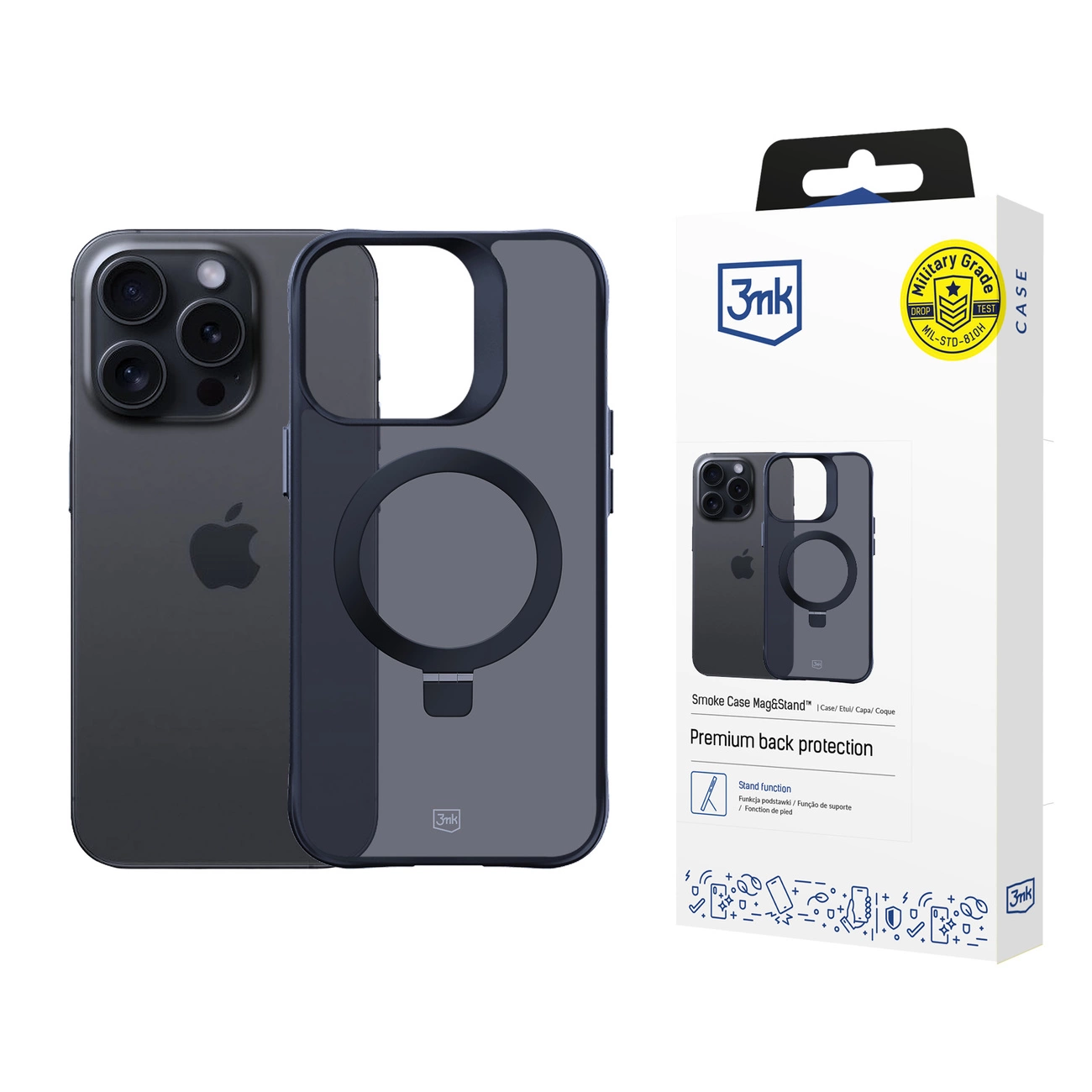 3mk Smoke Case Mag&Stand Apple iPhone 14 pro max - black