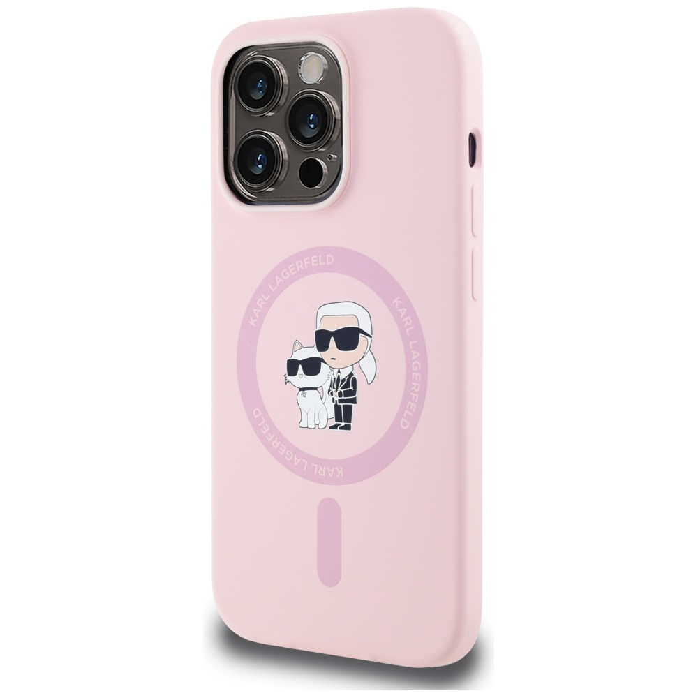 Karl Lagerfeld iPhone 14 Pro Max Case Silicone KC Body Ring MagSafe, Pink