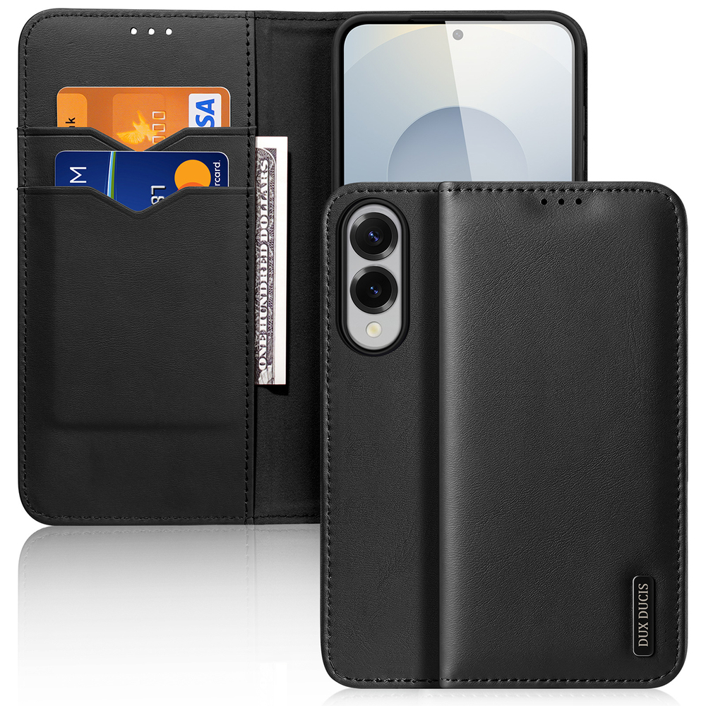 Dux Ducis Hivo Samsung Galaxy S25 Edge Case with Flip and RFID Protection - Black
