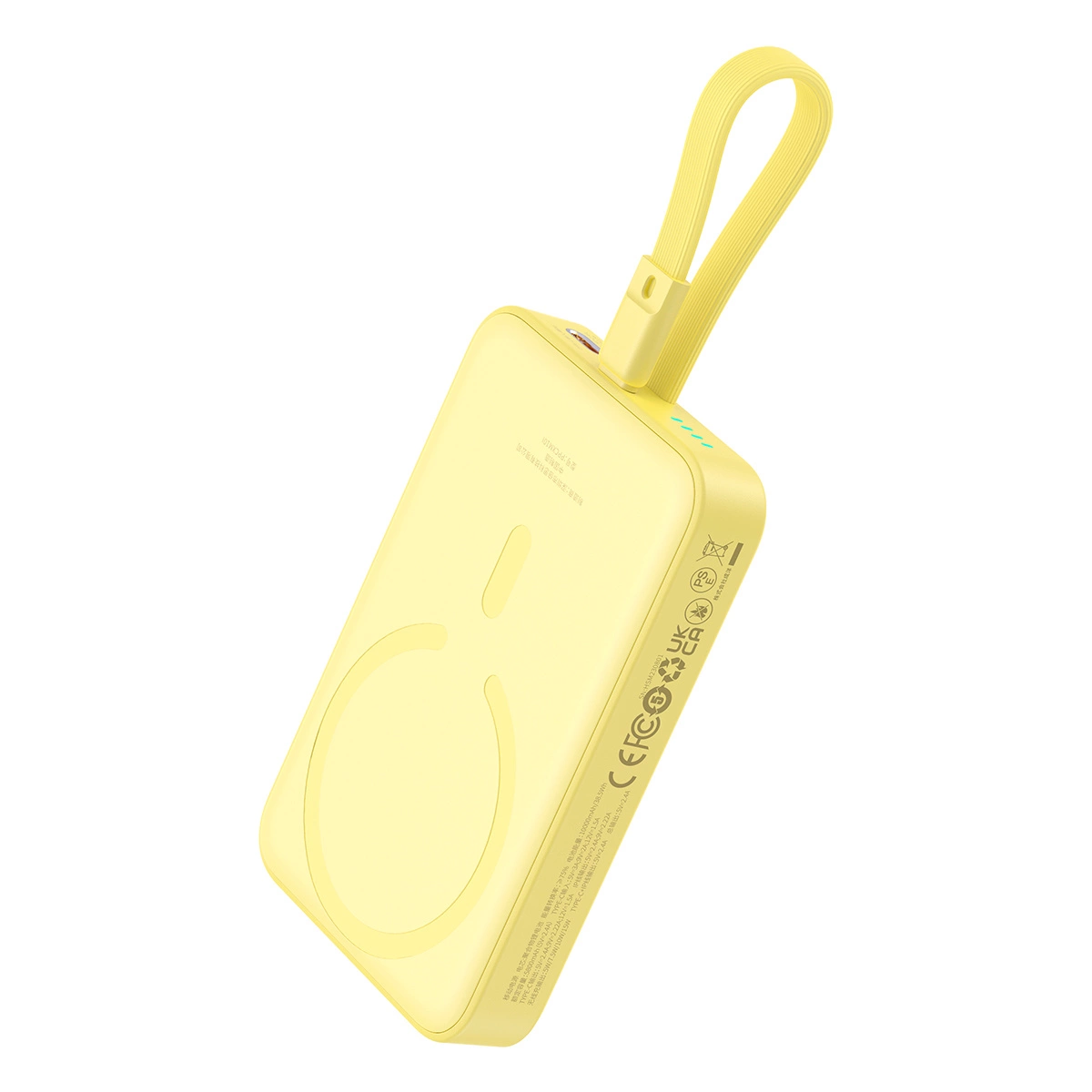 Baseus Magnetic Mini MagSafe 10000mAh 20W powerbank with built-in Lightning cable - yellow + Baseus Simple Series USB-C...