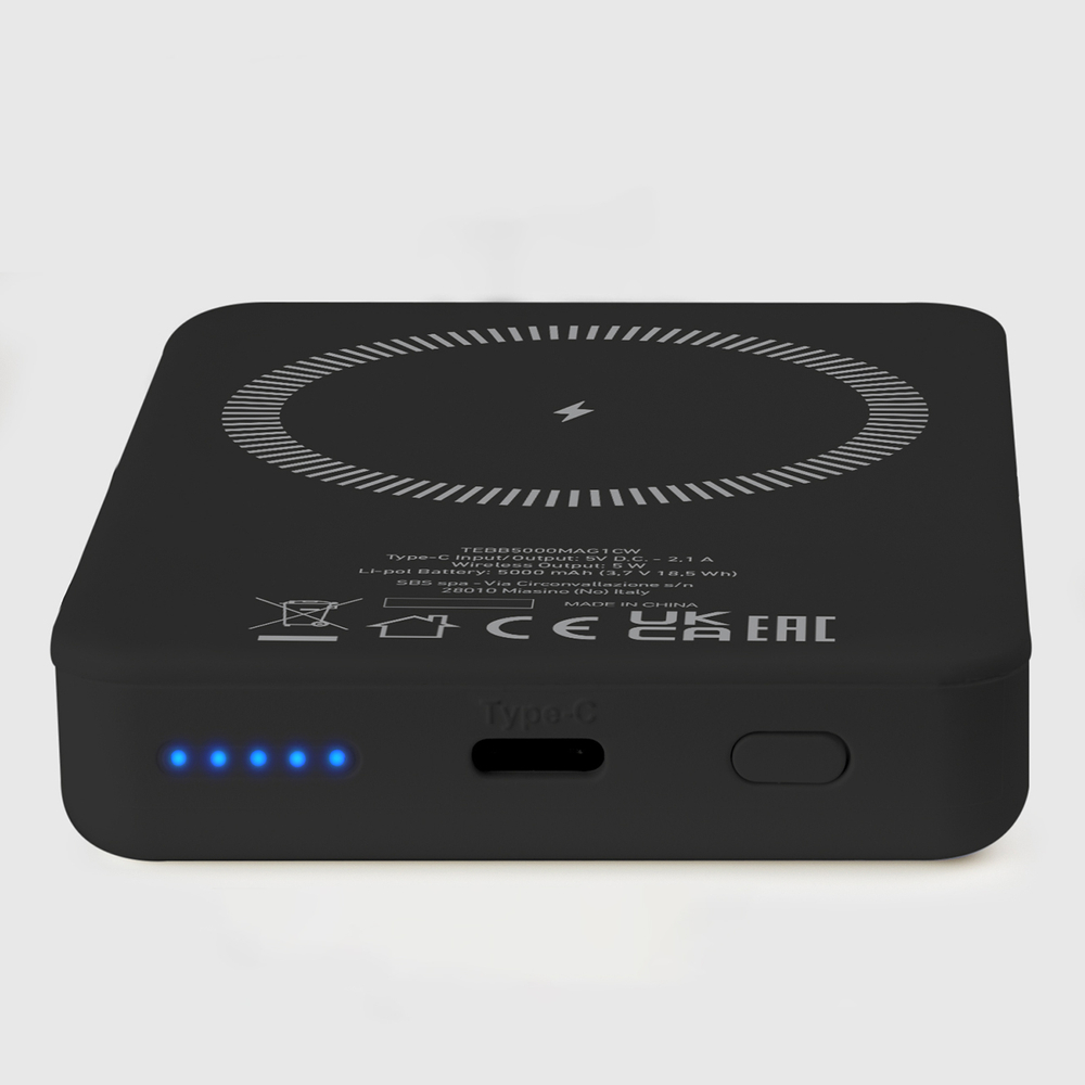 SBS TEBB5000MAG1CK Wireless Power Bank 5000 mAh, MagSafe Compatible, Black